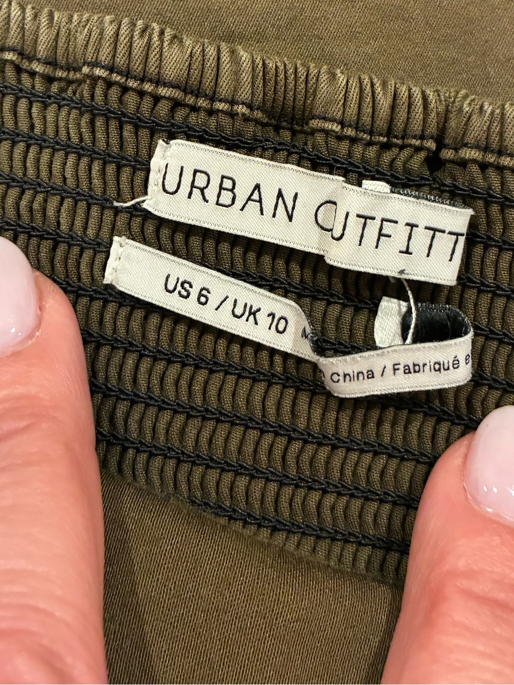 Urban Outfitters Strapless Olive Green A-Line Dress - Picture 5 of 7